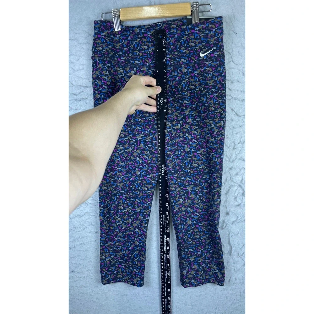Nike Legend Tight Fit Leggings Womens S Blue Purple New Abstract Print Cropped